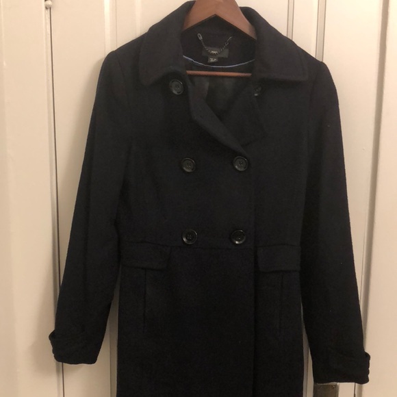 Lightweight coat: Navy Wool/viscose blend US 10 - Picture 2 of 9